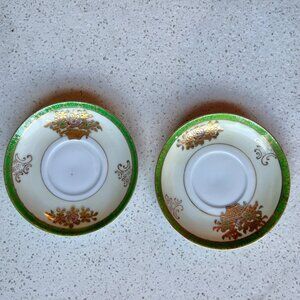 Vintage SGK China Hand-Painted Saucers From Occupied Japan